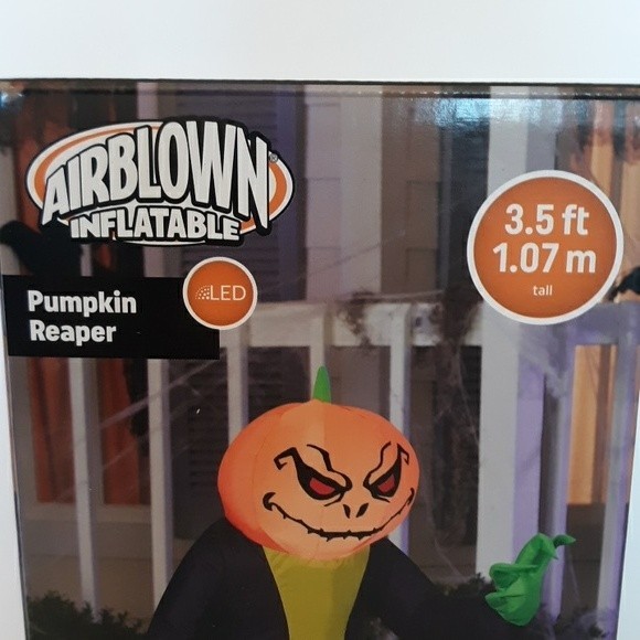 Airblown Inflatables 3.5FT Tall Halloween Inflatable Pumpkin Reaper - Picture 5 of 7